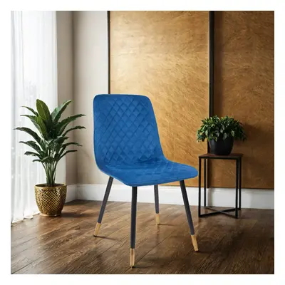 Plushore Turquoise Luxury Velvet Dining Chair With Gold Tipped Black Legs