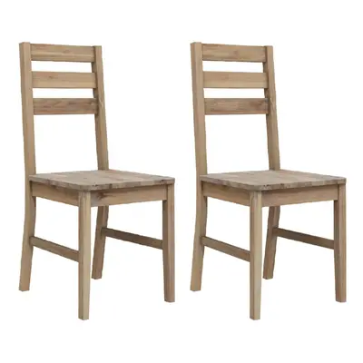 vidaXL 2x Solid Wood Acacia Dining Chairs Home Kitchen Dinner Furniture Seat