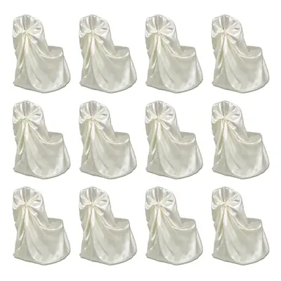 vidaXL 12x Chair Cover for Wedding Banquet Cream Spandex Dining Chairs Covers