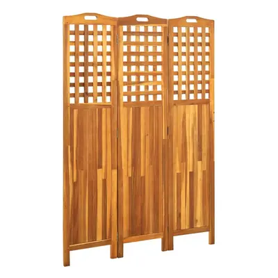 vidaXL Solid Acacia Wood 3-Panel Room Divider 121x2x170 cm Decorative Screen