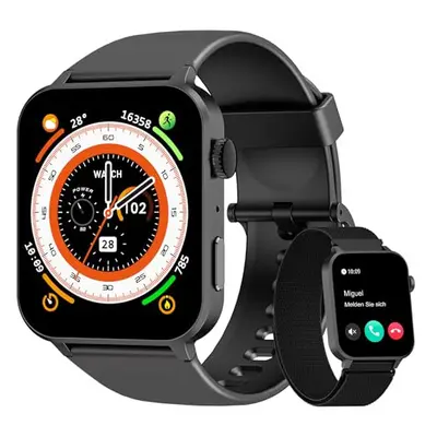 Smart Watch (Answer/Make Calls), Built-in AI Voice, 1.85" Fitness Watch with Heart Rate SpO2 Sle