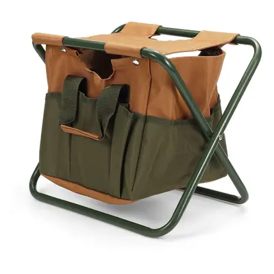 (Khaki) Folding Foldable Camping Chair Garden Picnic Fishing Outdoor Seat Storage Bag