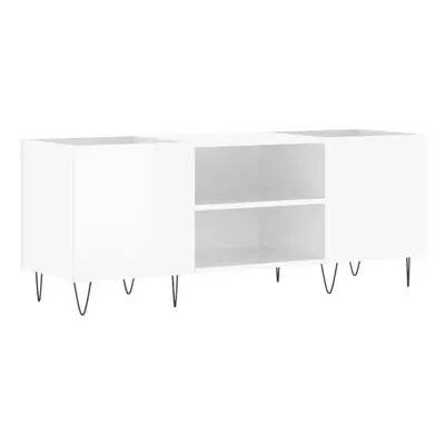 (high gloss white) vidaXL Record Cabinet Record Storage Cabinet Sideboard White Engineered Wood