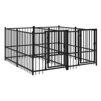 (194 x 193.5 x cm) vidaXL Outdoor Dog Kennel Steel Puppy Crate Pet Cage Enclosure Multi Sizes