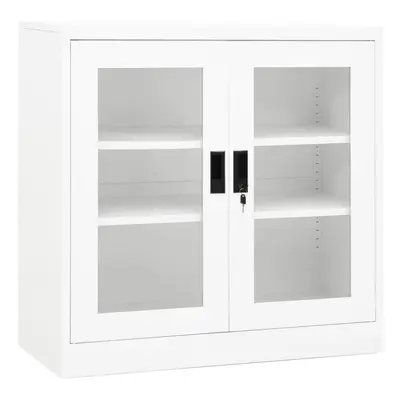 vidaXL Office Cabinet White Steel Home Filing File Storage Cabinet Lockers