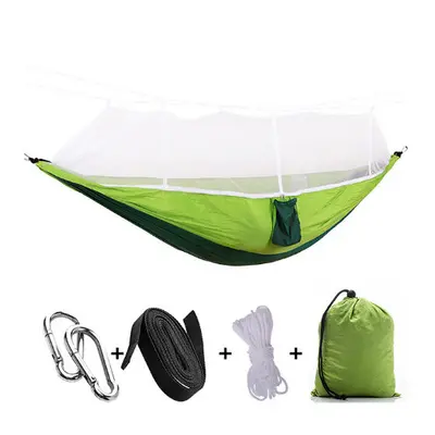 (Dark Green) Ultralight Parachute Hammock Hunting Mosquito Net Double Person Sleeping Bed Garden