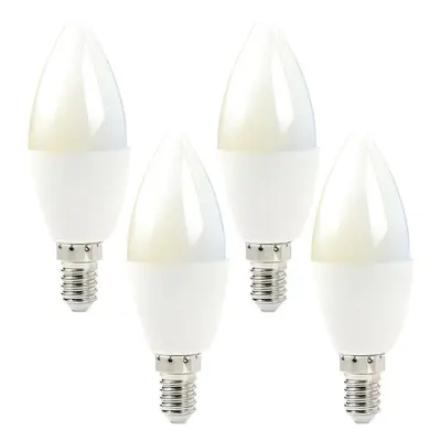 4x WiFi Colour Change LED Light Bulb 4.5W E14 Warm Cool White Mini Dimmable Lamp