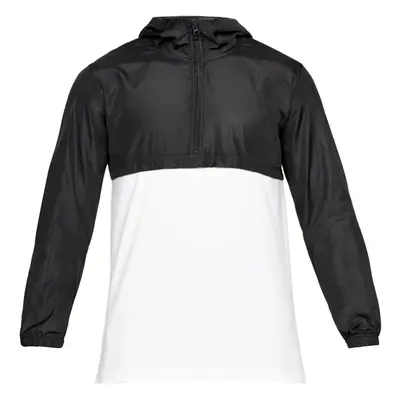 (S, White/Black) Under Armour Mens Wind 1/4 Zip Windproof Anorak Jacket