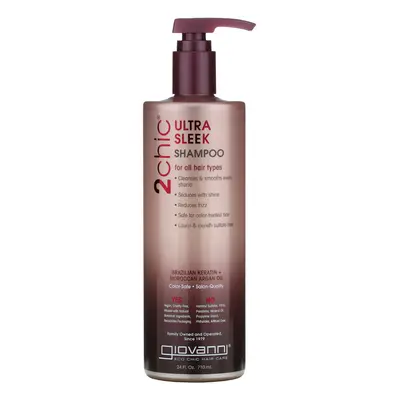 Giovanni, 2chic, Ultra-Sleek Shampoo, for All Hair Types, Brazilian Keratin & Argan Oil, fl oz (