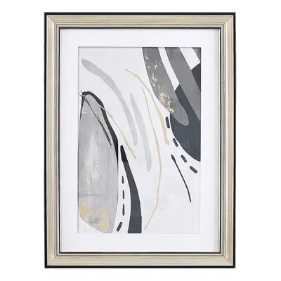 Framed Wall Print HIDMO Abstract Motif x cm Grey