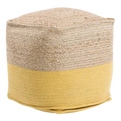 Jute Pouffe Yellow KIRAMA