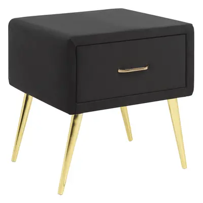 Bedside Table FLAYAT Velvet Black