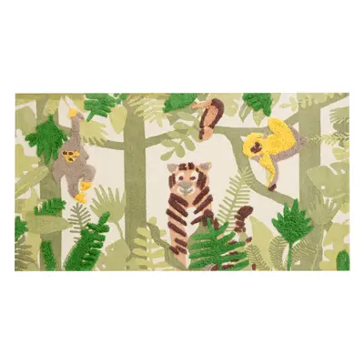 Cotton Kids Rug Jungle Print x cm Multicolour JANHTO