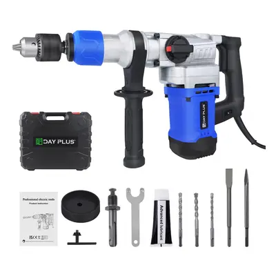 SDS-Plus Heavy Duty Rotary Hammer Drill 1080W Functions in Variable Speed Including Chisels and 