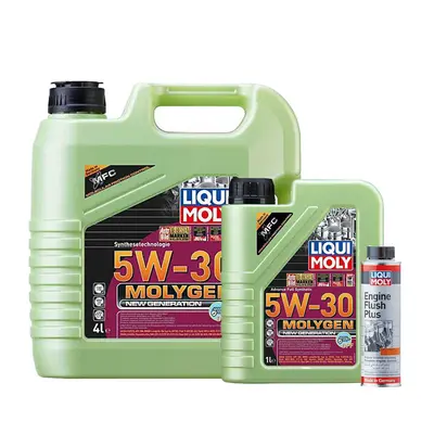 LIQUI MOLY - MOLYGEN NEW GENERATION 5W-30 DPF - 5L + ENGINE FLUSH PLUS - 300ml