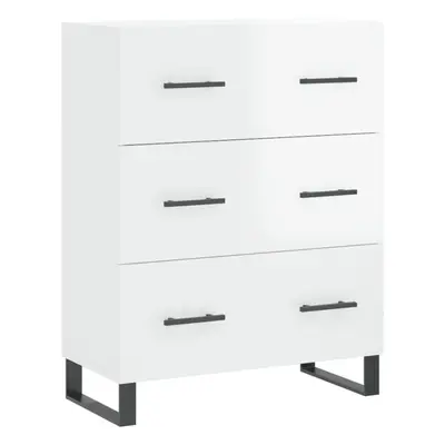 vidaXL Sideboard Storage Cabinet Cupboard High Gloss White Engineered Wood