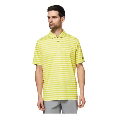 (M, Sunny Lime) Oakley Mens Step Shade Stripe RC Hydrolix Moisture Wicking Polo Shirt