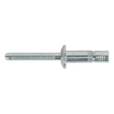 100 PACK - 6.3mm x 32mm Structural Steel Rivets - Zinc Plated Compression Pins