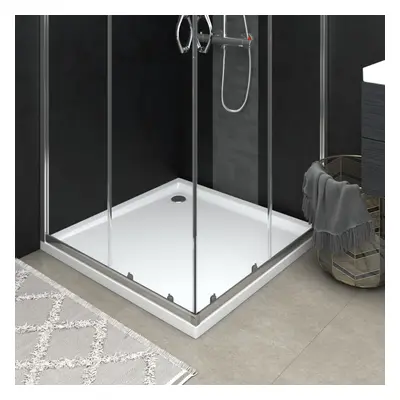 vidaXL Square ABS Shower Base Tray White Bathroom Plumbing Shower Parts Set