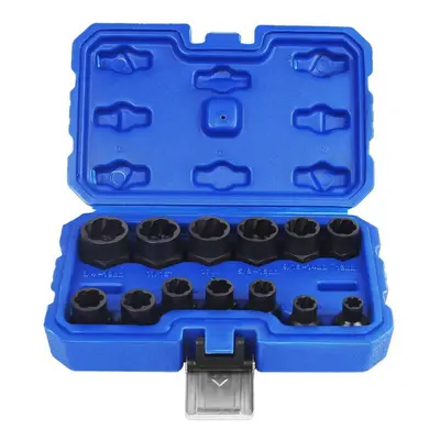 13pcs Impact Damaged Bolt Nut Remover Extractor Socket Tool Set Bolt Nut Screw Removal Socket Wr