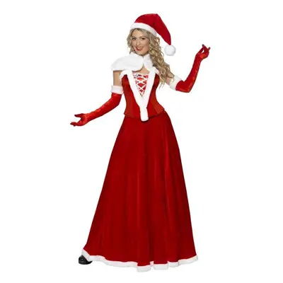 Smiffy's Women's Luxury Miss Santa Costume, Hat, Cape, Corset, Skirt & Gloves, - santa costume d