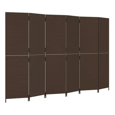 vidaXL Room Divider Panels Privacy Screen Balcony Screen Brown Poly Rattan