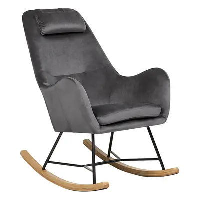 Rocking Chair ARRIE Velvet Dark Grey