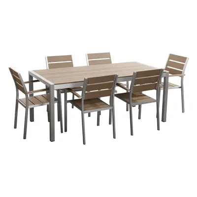 6 Seater Dining Set for VERNIO Light Wood