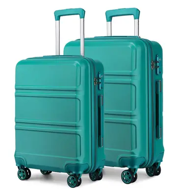 (Blue Green) PCS Luggage Set 24''+28'' Lightweight ABS Hard Shell Trolley Travel Case