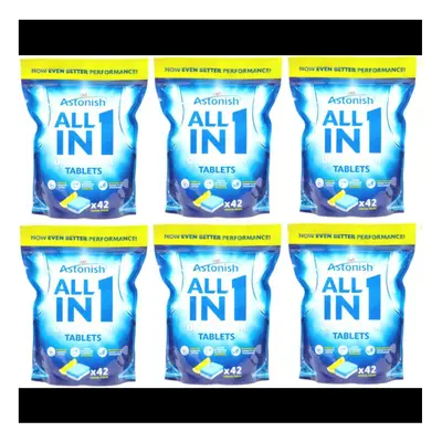 Astonish All in Dishwasher Tablets Lemon Tablets (Pack of 6)