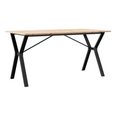 vidaXL Dining Table Y-Frame Kitchen Dinner Table Solid Wood Pine and Cast Iron