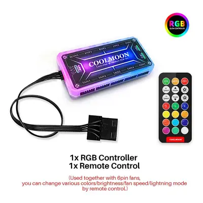 (1x RGB Controller + 1x Remote Control) 120mm Computer PC Cooler Cooling Fan RGB LED Multicolor-