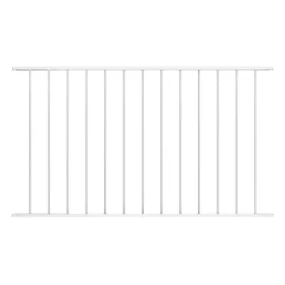 (white) vidaXL Fence Panel Powder-coated Steel Patio Barrier Multi Sizes Multi Colours