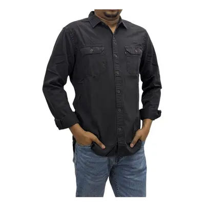 (Charcoal Grey, L) LEVI'S Mens Jackson Worker Denim Shirt