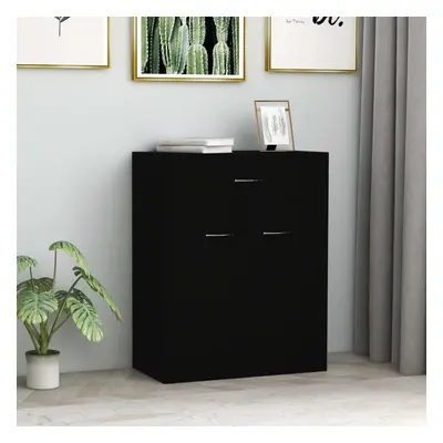 vidaXL Sideboard Black Engineered Wood Living Room Storage Drawer Cabinet