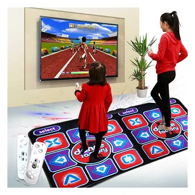 Double Dancing Mat Double User Wired Dance Mat Family Music Game Mat Non-Slip with Remote Contro