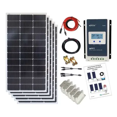 (5 x 100w = 500w Mono MPPT Kit 24v) Lowenergie Mono Solar Panel Battery Charging Kit with Charge