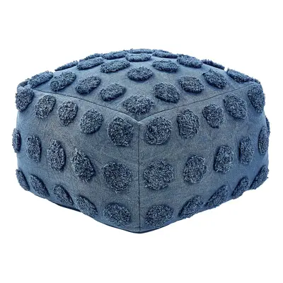 Cotton Pouffe x x cm Blue VISHVI