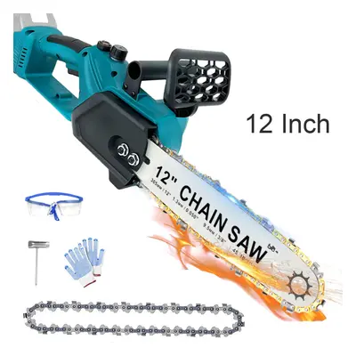 12 inch Cordless Chainsaw,Brushless Electric Handheld Wood Cutter (No Battery)-Makita Compatible