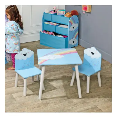 (Rainbow) Kids Wooden Table & Chairs Themed Set Room Desk