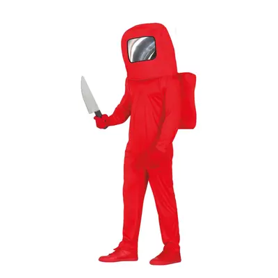 Red video game astronaut costume for teenagers