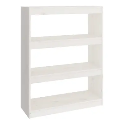 vidaXL Solid Wood Pine Book Cabinet/Room Divider White Wooden Room Partition