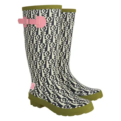 (4 UK, Stem In Vase) Regatta Womens Orla Kiely Hi Adjustable Patterned Wellies Wellington Boots