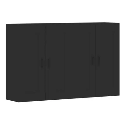 vidaXL Wall Mounted Cabinets Bathroom Cabinet pcs Black Engineered Wood