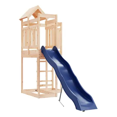 (solid pinewood) vidaXL Outdoor Playset with Slide Playhouse Kids Play Tower Impregnated Wood