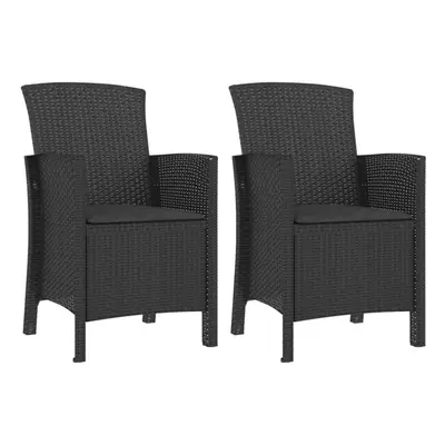 vidaXL Garden Chairs pcs with Cushions Outdoor Chair PP Rattan Graphite