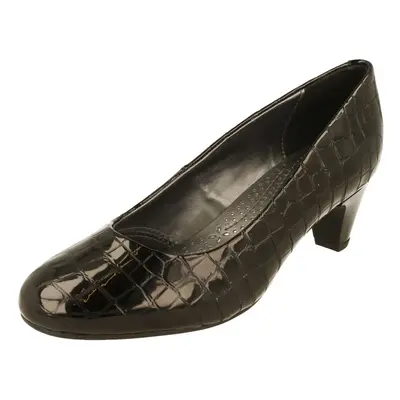 (Black, UK 4.5) Ladies Padders Court Shoe Jane