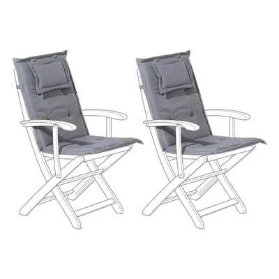 Set of Outdoor Seat/Back Cushions Graphite Grey MAUI