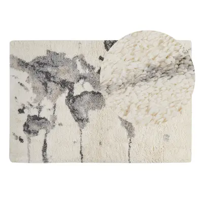 Shaggy Area Rug x cm White and Grey SEVAN