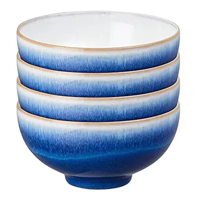 - Blue Haze Rice Bowls Set of - Dishwasher Microwave Safe Crockery - Ceramic Stoneware Tableware